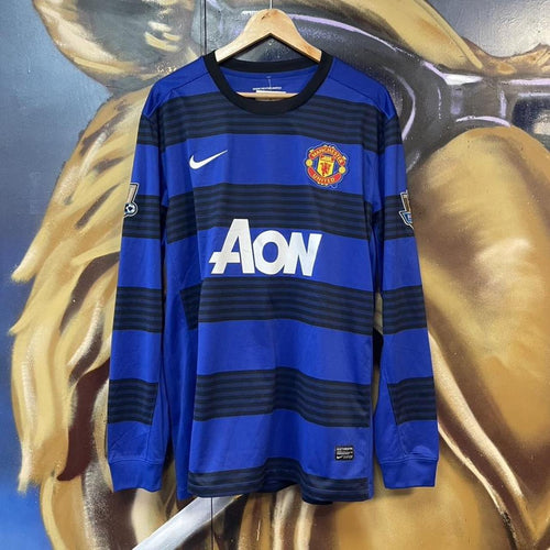 2011 2012 Manchester United Nike Away Striped Long Sleeve