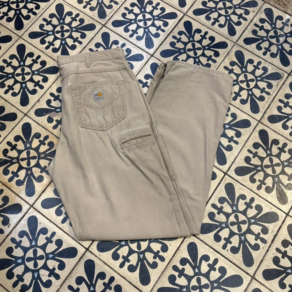 BR2401AD-F - Vintage retro essential  Beige Carhartt carpenter Trousers pants casual workwear #skater #utility #workwear #carpenter #carhartt