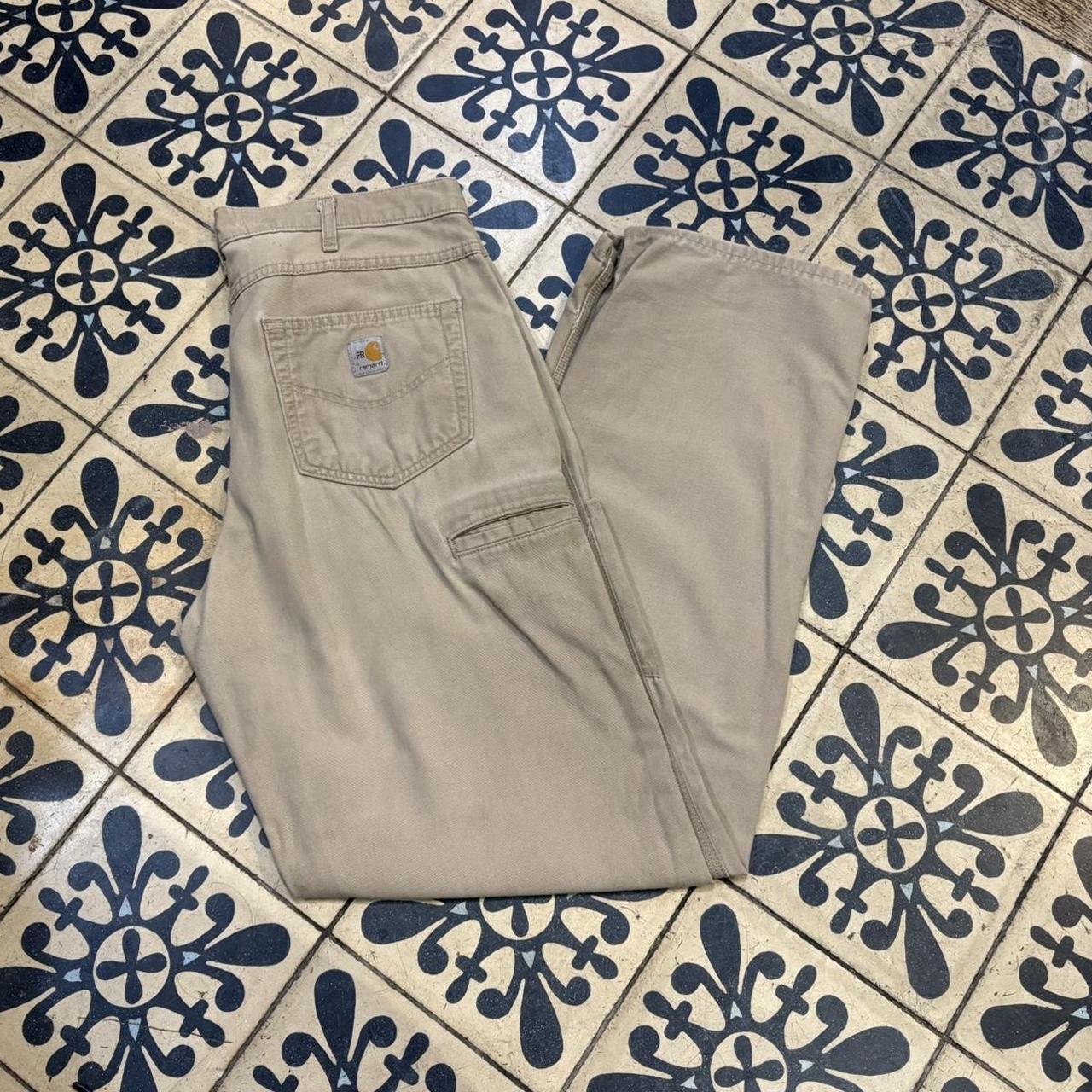 BR2401AD-F - Vintage retro essential  Beige Carhartt carpenter Trousers pants casual workwear #skater #utility #workwear #carpenter #carhartt