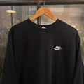 SWT638F - Vintage Retro Essential Black Nike Crewneck Jumper Sweatshirt with embroidered logo #90s #sportswear #essential #y2k #nike