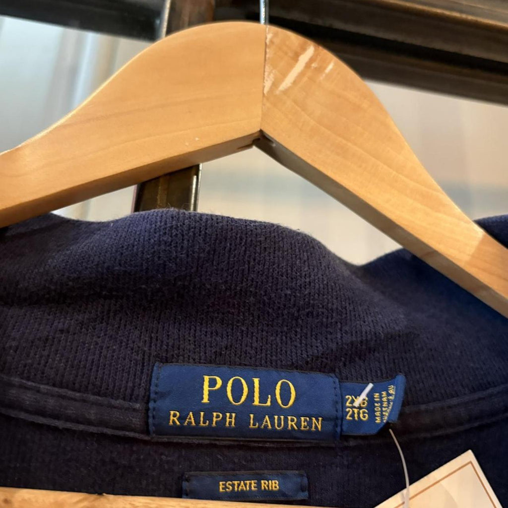 Vintage Ralph Lauren 1/4 Zip Fleece Mens XXL Navy Quarter Zip Up Preppy Pony Logo Sweatshirt Jumper Top Y2K 90s