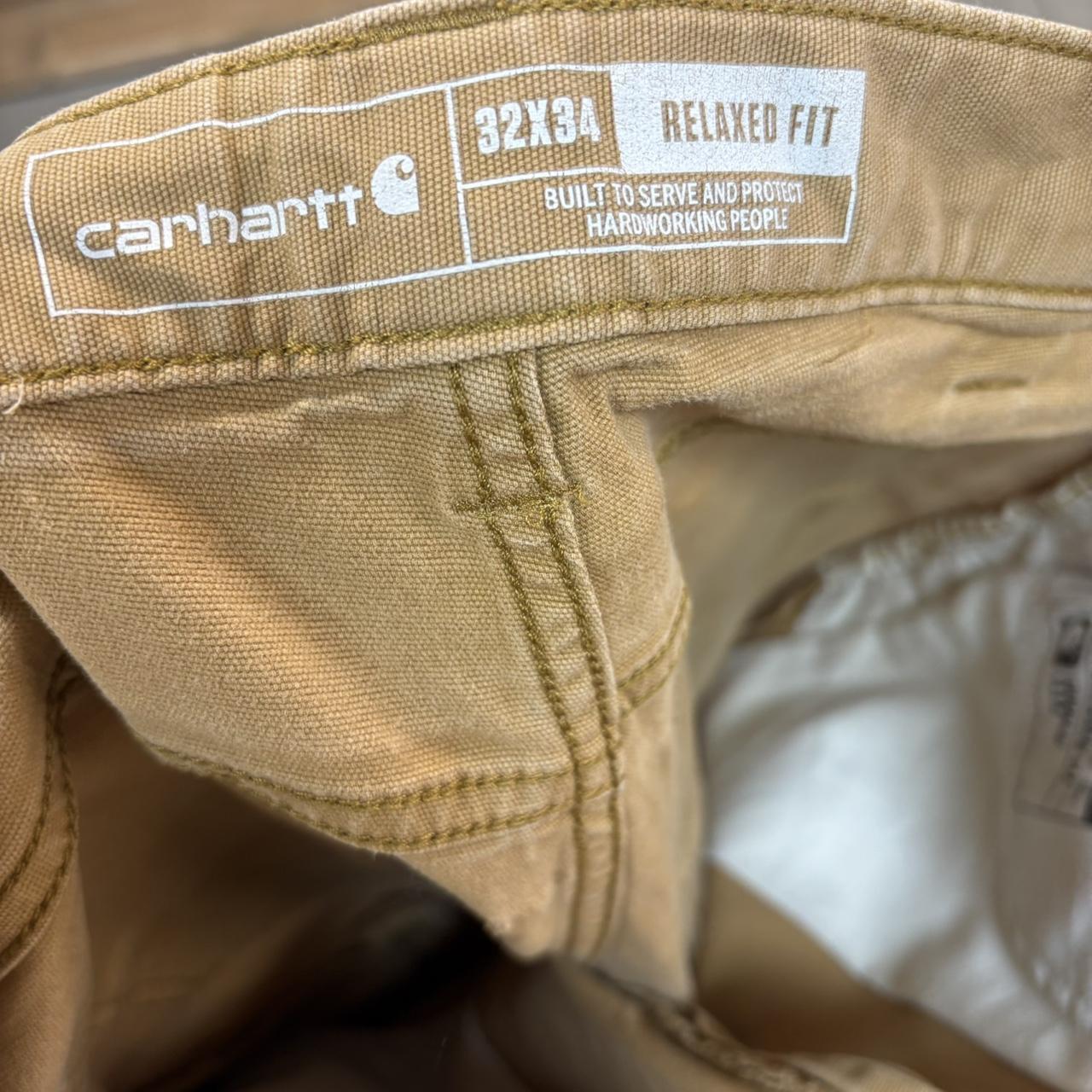 Vintage Carhartt Jeans Mens 32x34 Beige Carpenter Pants Trousers Straight Leg Skate Workwear Y2K 90s
