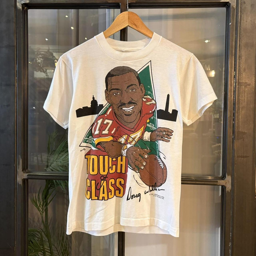 TEE609F - Vintage Retro Essential 1988 Touch of Class Doug Wallace American Football Single Stitch Graphic Print Top Tee T-shirt #80s #graphic #singlestitch #americanfootball #dougwallace