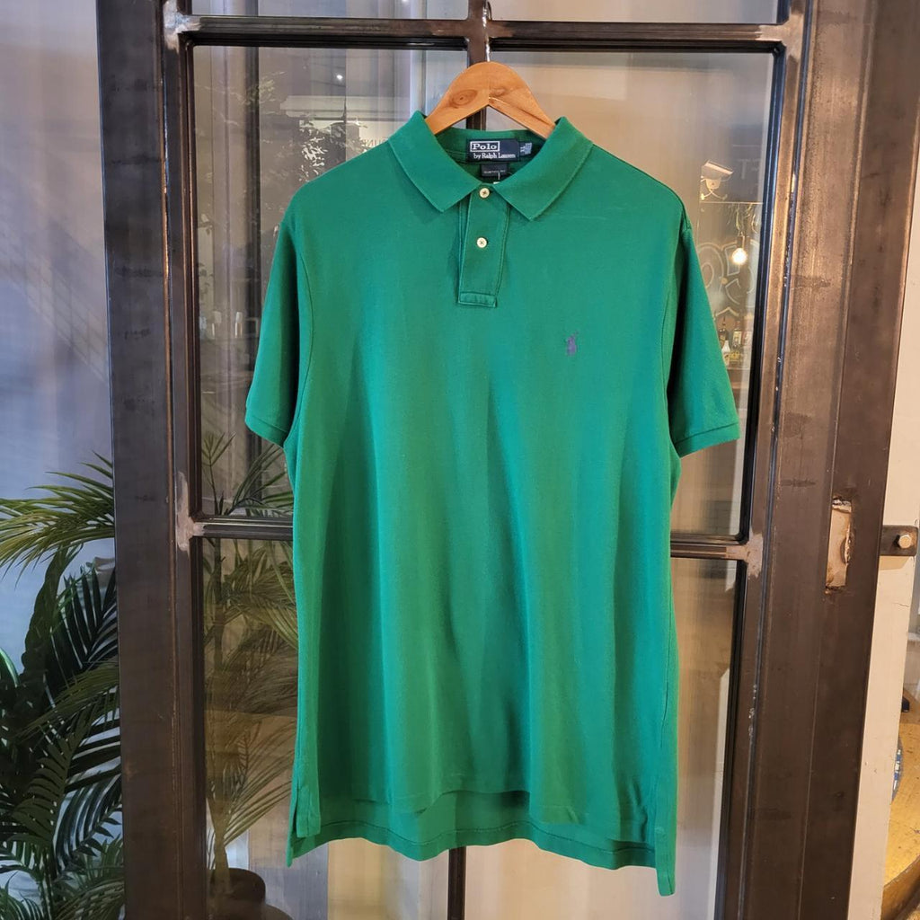 POL123P - Vintage Ralph Lauren Green Polo Shirt Short Sleeve collared button up top #Y2K #preppy #chiefkeef #golf #oldmoney