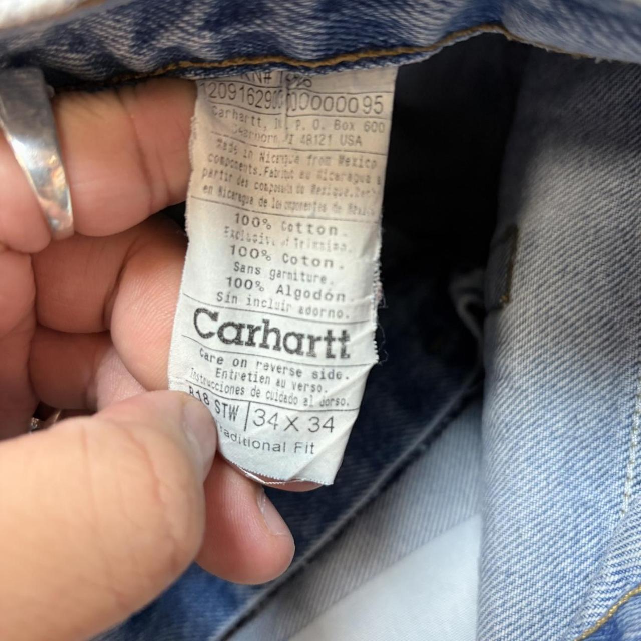 BR1912AAR-U - Vintage retro essential  Carhartt Straight Leg Light Blue Wash Denim Jeans Trousers pants #denim #straightleg #jeans #carhartt #skater