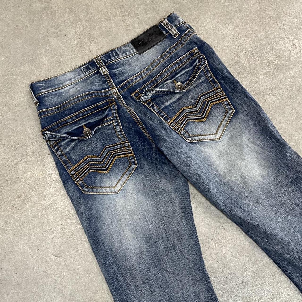 True Luck Y2K Hiphop Denim Contrast Stitch Jeans