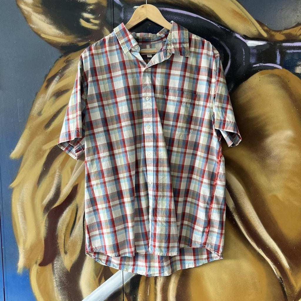 Y2K Checked Short Sleeve Button Up Shirt