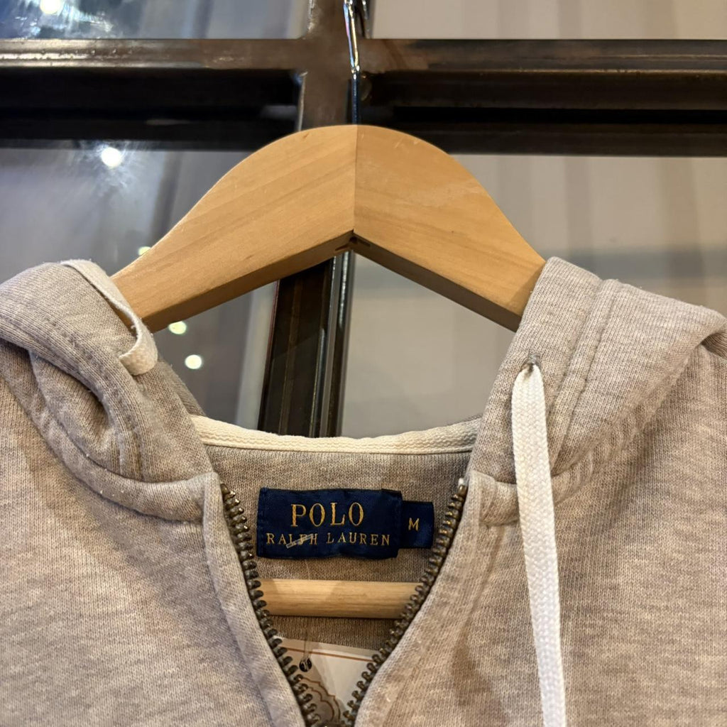 MA2207BB-P - Vintage Retro Essential Grey Polo Ralph Lauren Sweatshirt Hoodie with embroidered logo #ralphlauren #hoodie #oldmoney #preppy #y2k