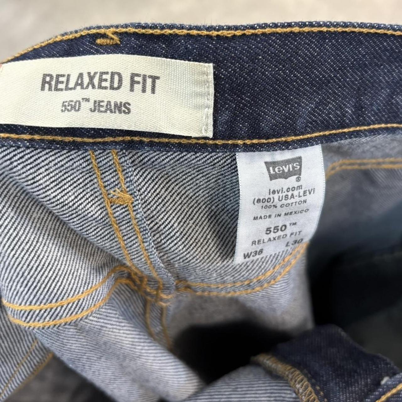 Vintage Dark Blue Wash Levi’s 550 Jeans Mens 36” Relaxed Fit Denim Trousers Skate Western Vintage Y2K 90s