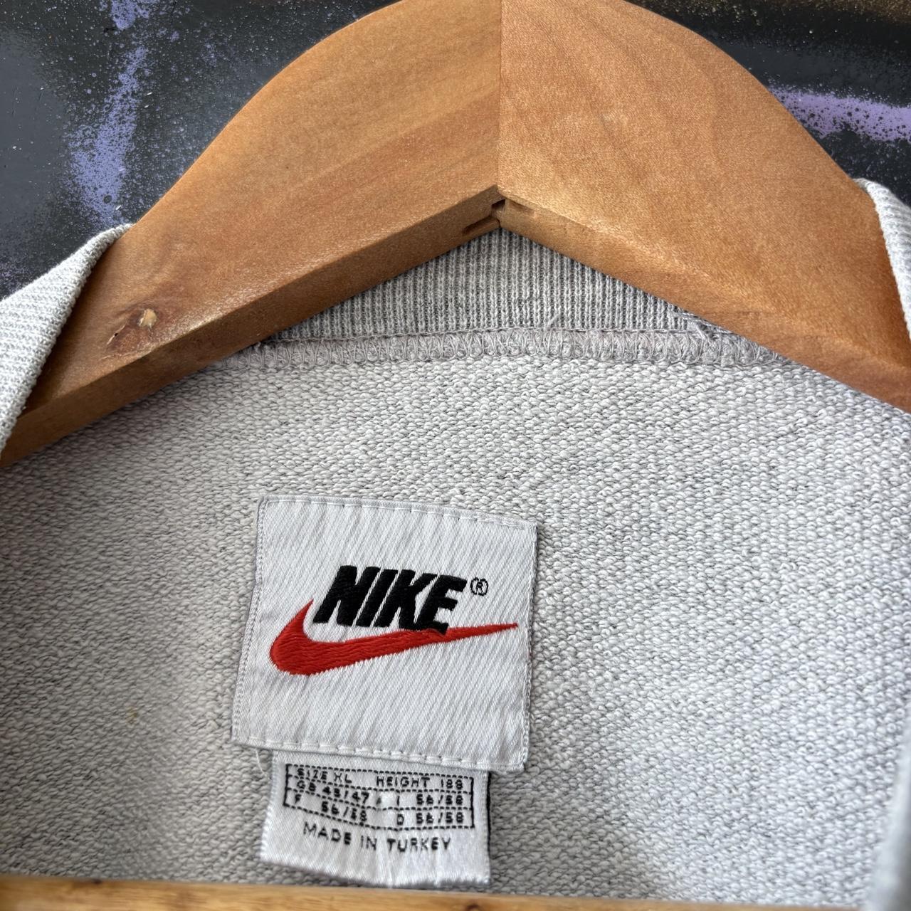 Vintage Nike Sweatshirt Mens XL Grey Big Centre Solo Swoosh Patch Baggy Pullover Jumper Top 90s Y2K 00s