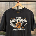 0125C75-F - Vintage Retro Essential Black Carhartt The Montana and the Shrednecks Graphic Print Top Tee T-shirt with embroidered patch logo #skater #workwear  #carhartt #y2k #graphic