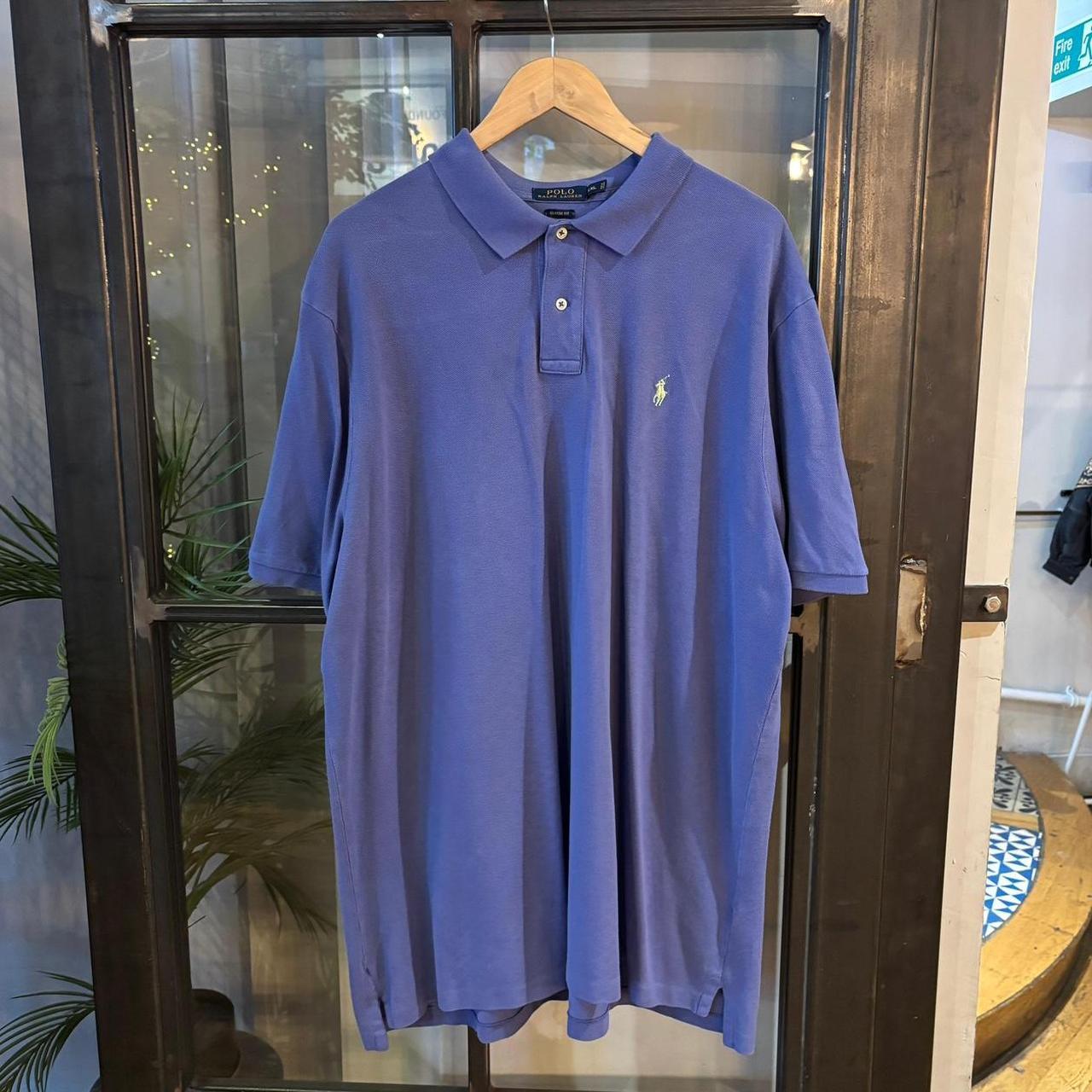 POL487F - Vintage Retro Ralph Lauren Plain Purple Polo Shirt Short Sleeve collared button up top  #Y2K #preppy #chiefkeef #oldmoney #ralphlauren