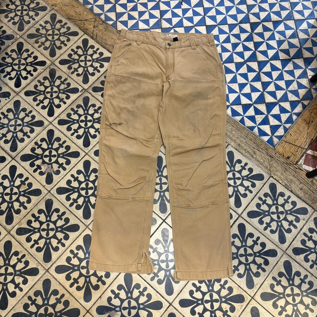 TRW402BR - Vintage retro essential  Tan Carhartt Relaxed Double KneesTrousers pants casual workwear #skater #workwear #carpenter #carhartt #doubleknees