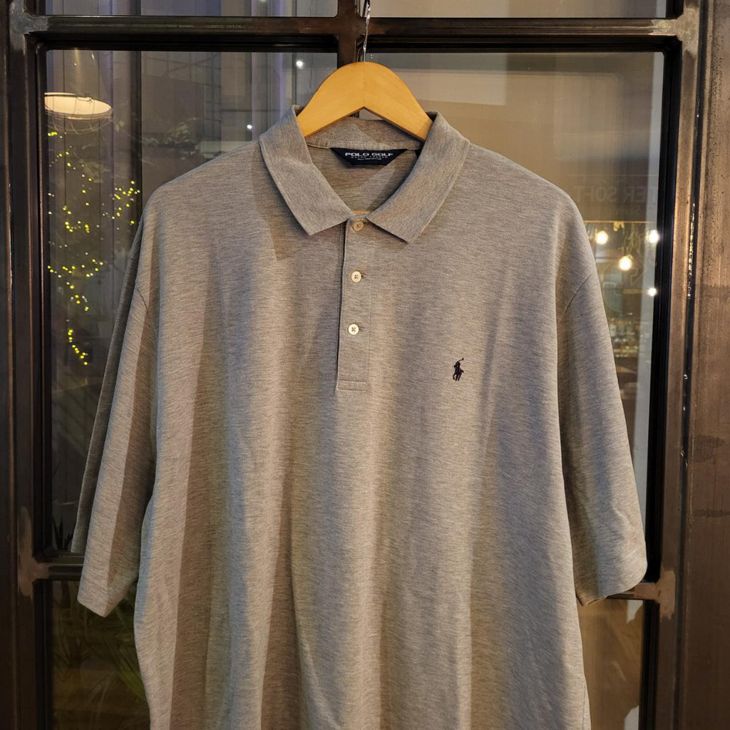 POL071 - Vintage Ralph Lauren Grey Polo Shirt Short Sleeve collared button up top #Y2K #preppy #chiefkeef #golf #oldmoney