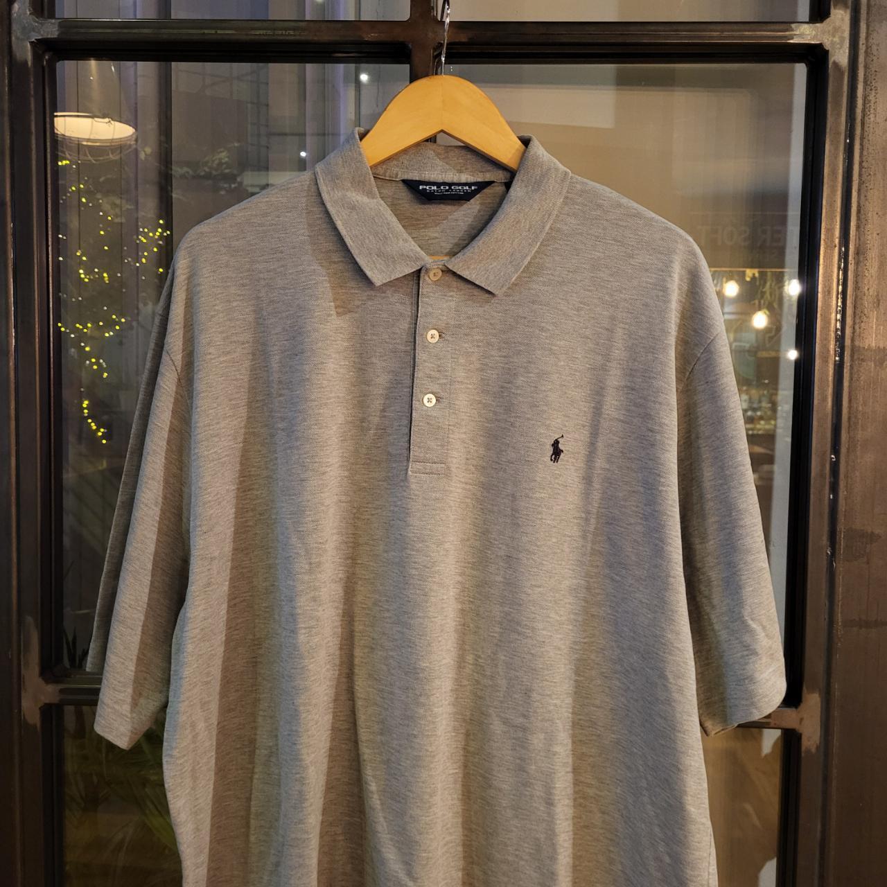 POL071 - Vintage Ralph Lauren Grey Polo Shirt Short Sleeve collared button up top #Y2K #preppy #chiefkeef #golf #oldmoney