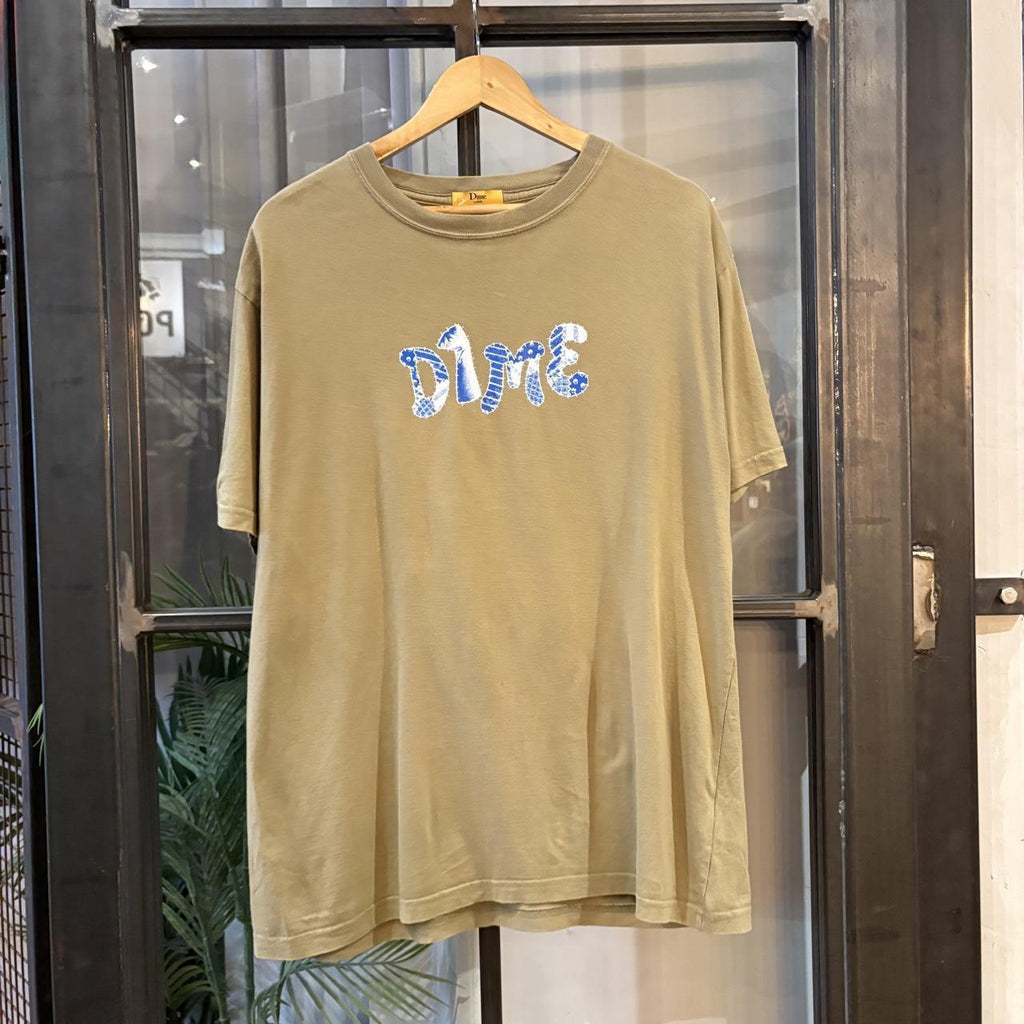 Dime MTL T shirt Mens Large Brown Socks Skateboard Graphic Print Skate Surf Tee Top 90s Y2K 00s