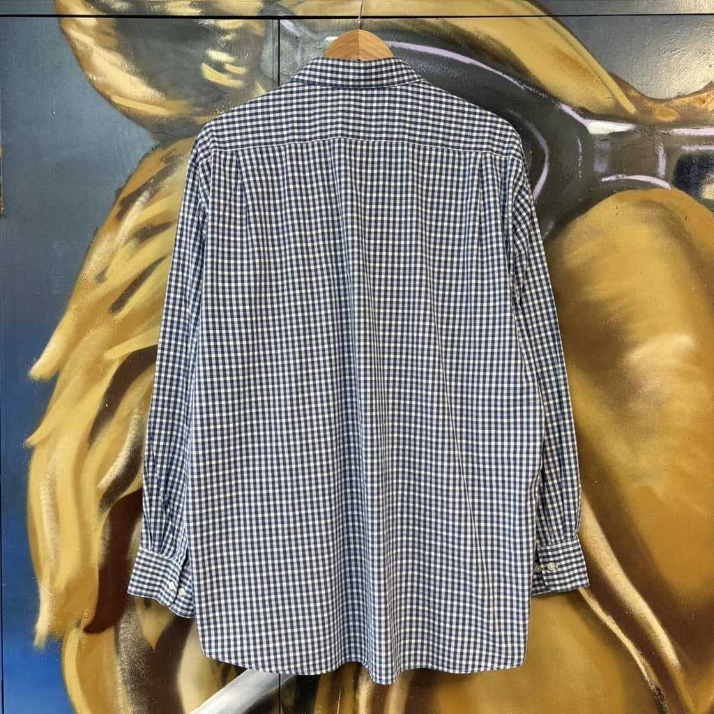 BR1912YL-U - Vintage Tommy Hilfiger Blue Check Longsleeve collared button up polo shirt top #Y2K #preppy #chiefkeef #smartcasual #oldmoney