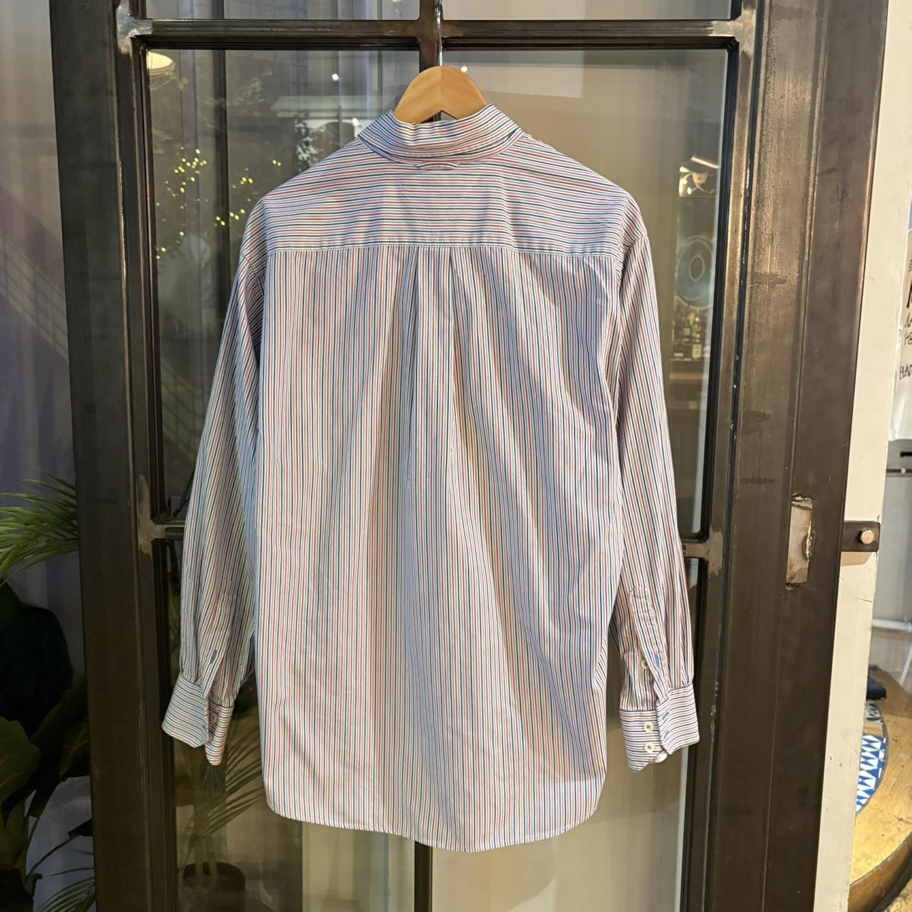 1224D65 - Vintage Tommy Hilfiger Striped Light Blue and Red Shirt longsleeve collared button up top #Y2K #preppy #chiefkeef #golf #oldmoney