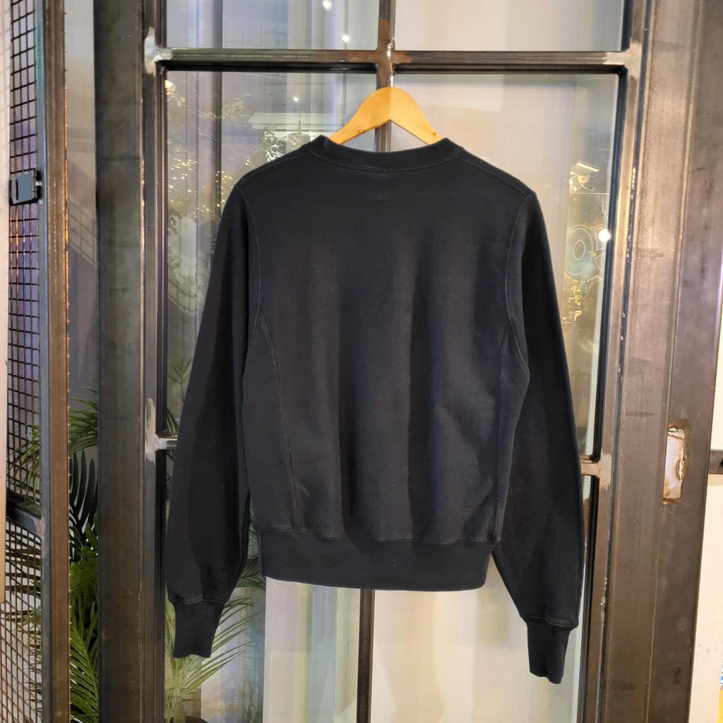 SWT344 - Vintage Retro Essential Champion Black sweatshirt with embroided spell out #Jumper #crewneck #casual #y2k #champion