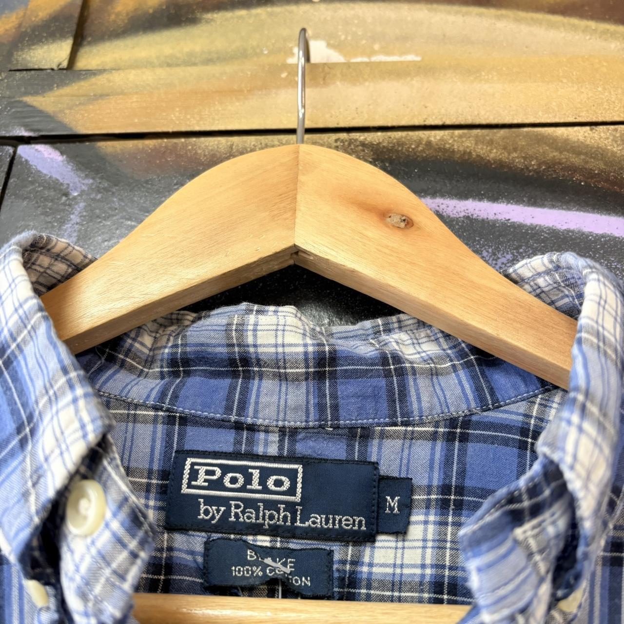Vintage Ralph Lauren Blue Check Short Sleeve collared button up polo shirt top #Y2K #preppy #chiefkeef #smartcasual #oldmoney