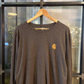 TEE458F - Vintage Retro Essential Dark Grey Brown Carhartt Longsleeve Graphic Print Top Tee T-shirt #y2k #graphic #skater #longsleeve #carhartt