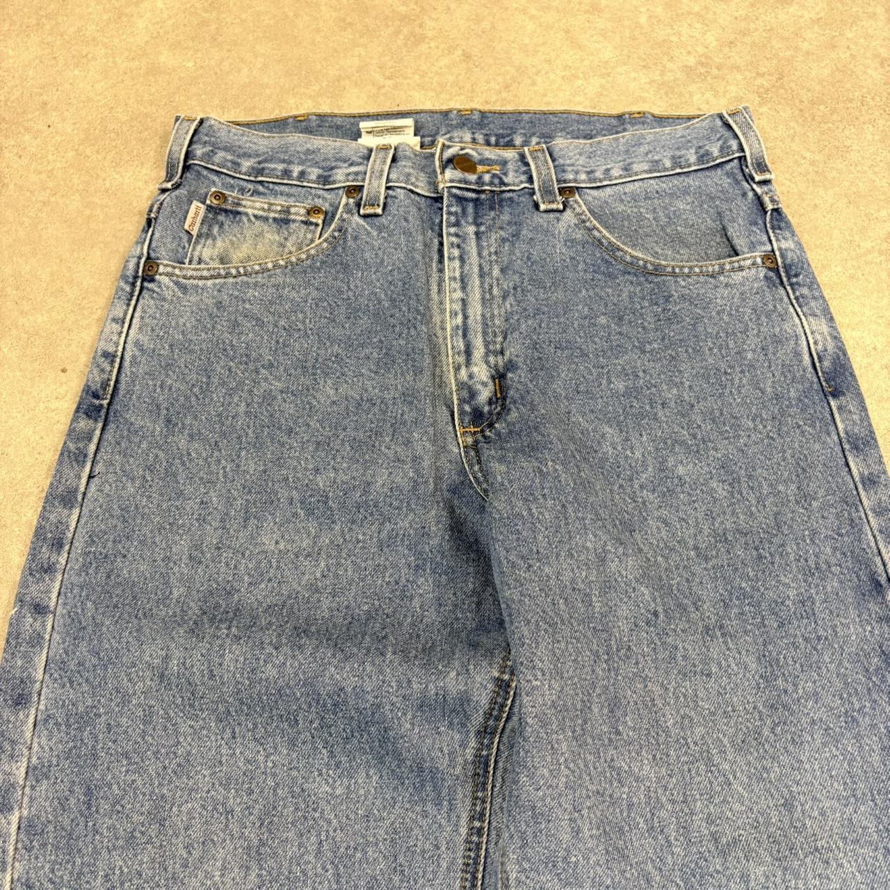 BR1912VA-U - Vintage retro essential Carhartt  Blue Wash Denim Jeans Trousers pants #denim #carhartt #skater #jeans #straightleg