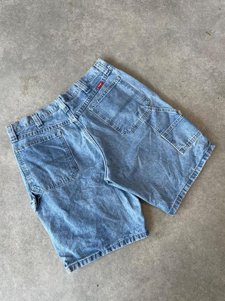 Wrangler Light Wash Blue Denim Carpenter Shorts