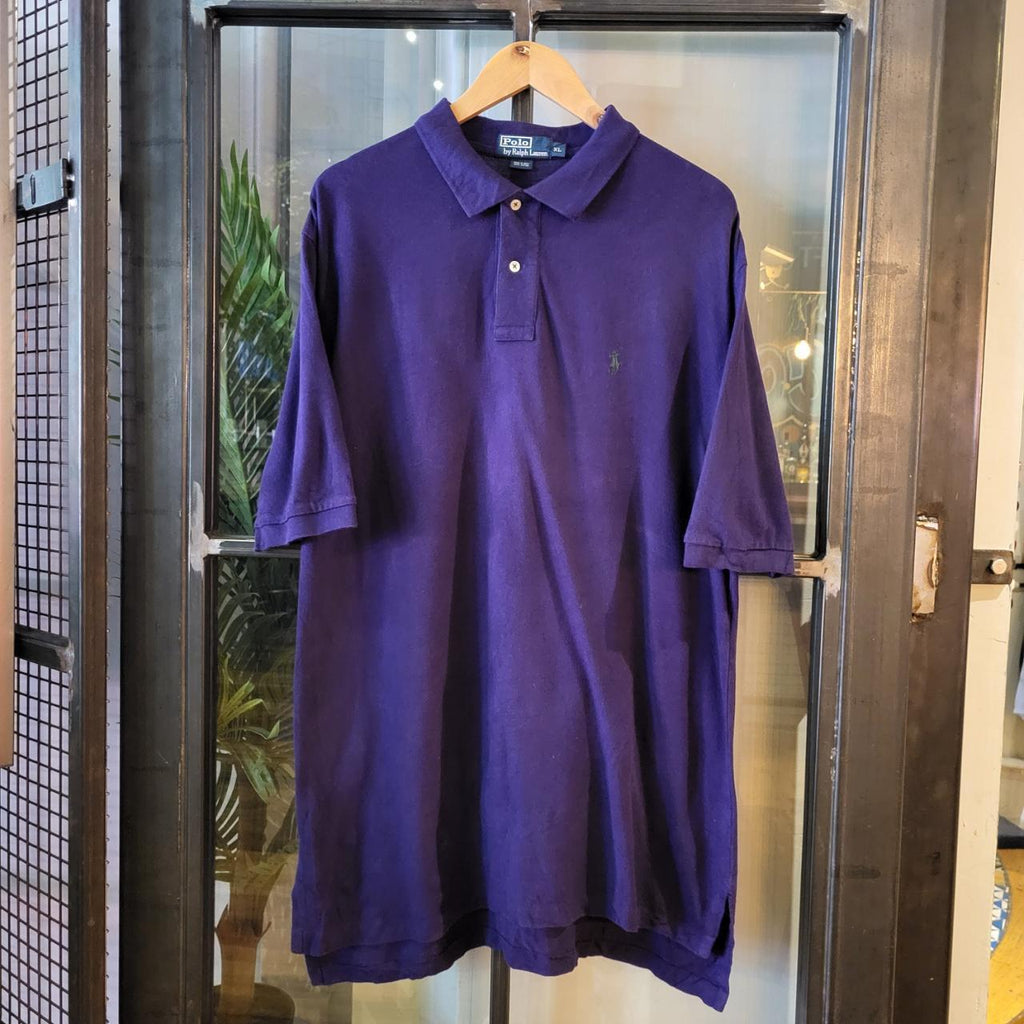 POL025 - Vintage Ralph Lauren Purple Polo Shirt Short Sleeve collared button up top #Y2K #preppy #chiefkeef