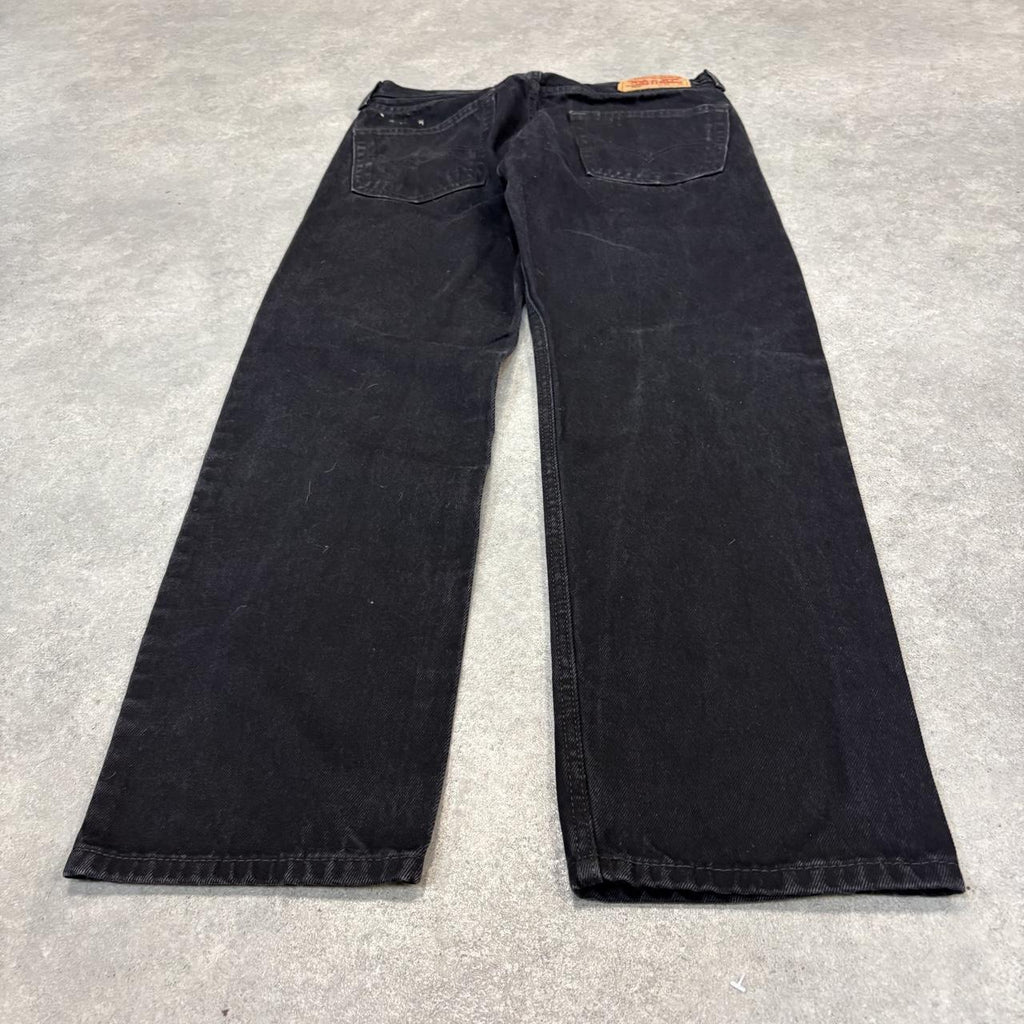 Vintage Levi's 505 Jeans Mens 32x30 Black Denim Wash Straight Leg Trousers Cowboy Western USA 90s Y2K