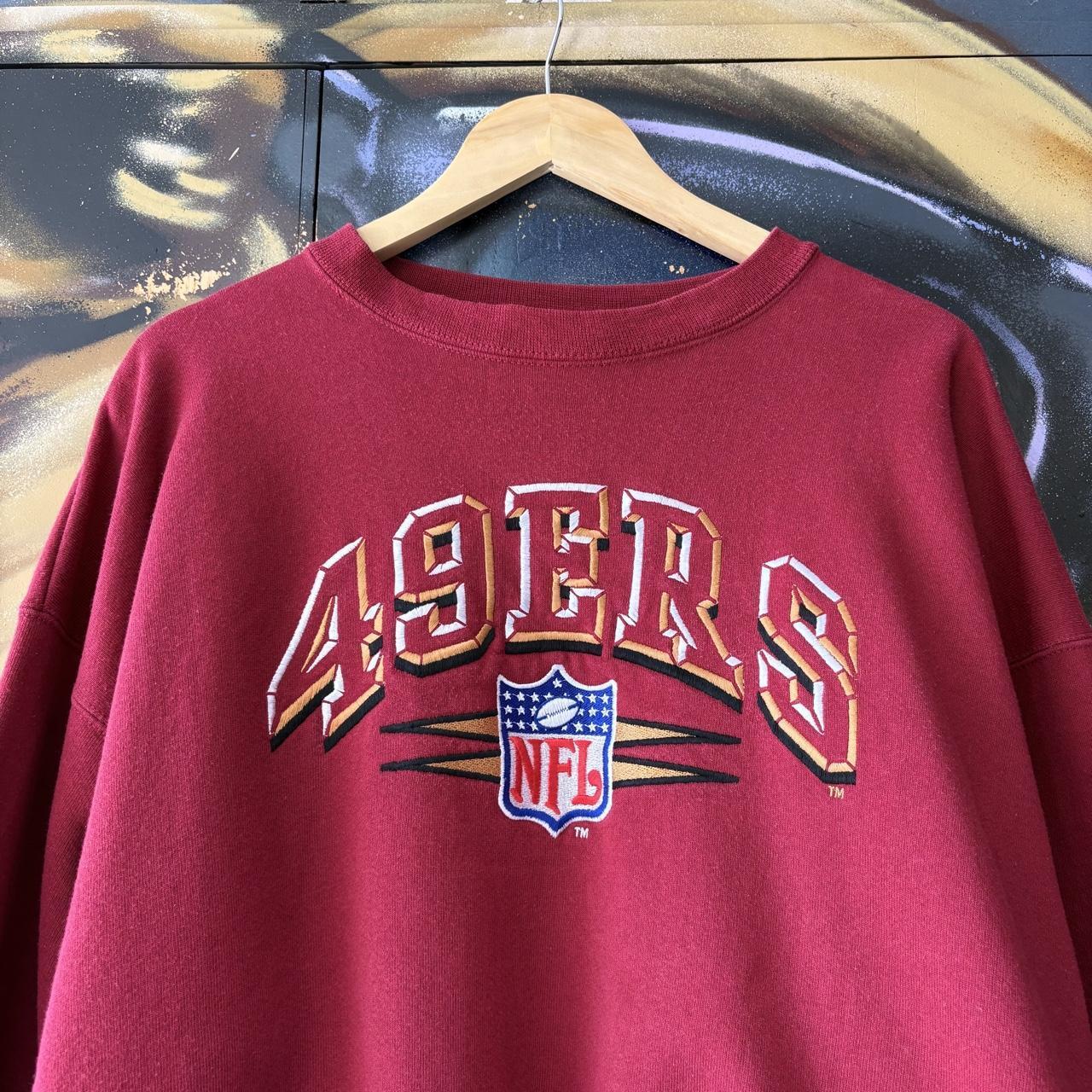 Vintage San Francisco 49ers Sweatshirt Mens Large Burgundy NFL Pullover Jumper Top 90s Y2K 00s