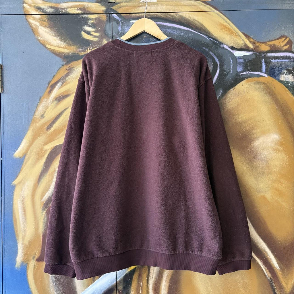Vintage Fila Sweatshirt Mens XL Maroon Fleece Pullover Jumper Top 90s Y2K 00s