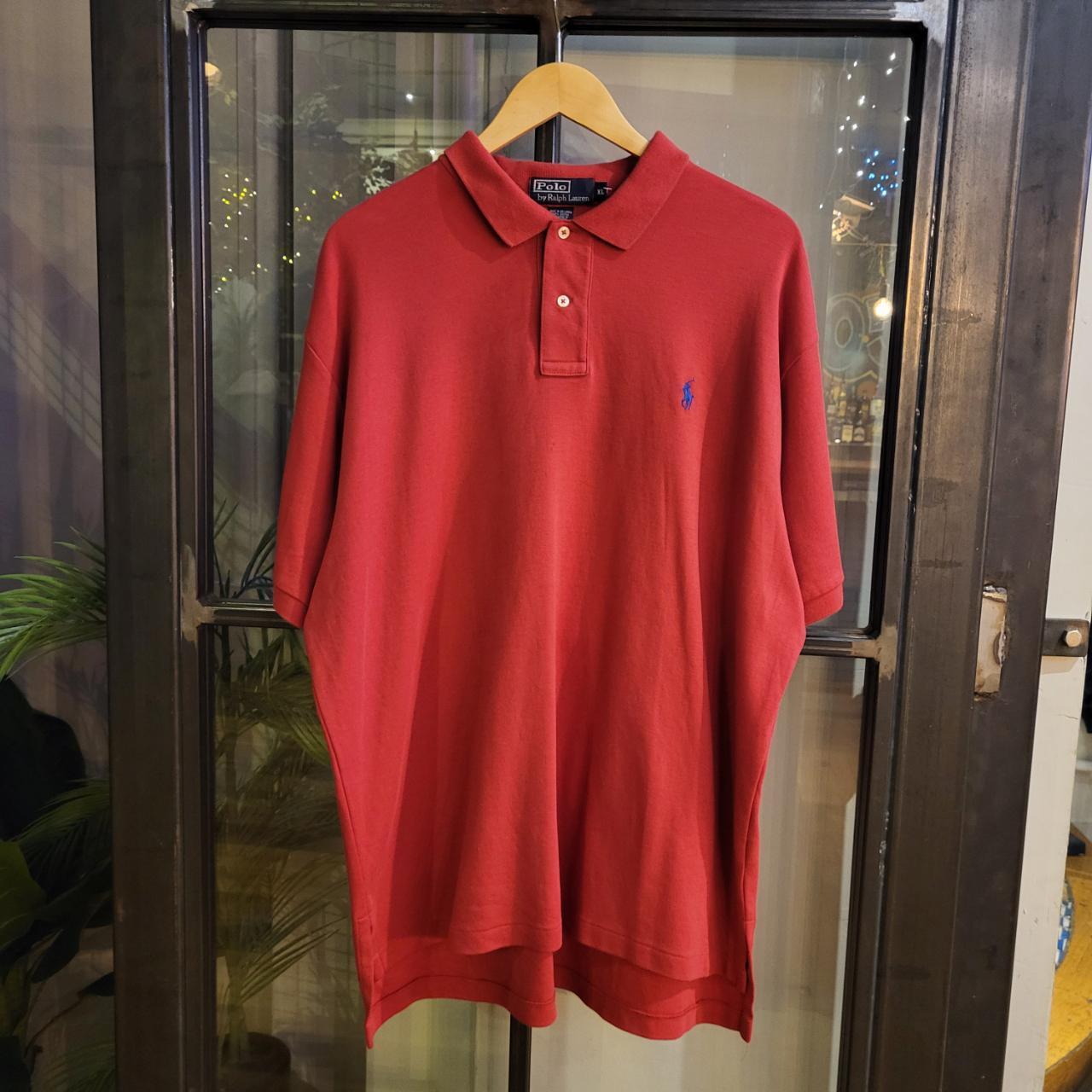 POL268 - Vintage Ralph Lauren Red Polo Shirt Short Sleeve collared button up top #Y2K #preppy #chiefkeef #golf #oldmoney
