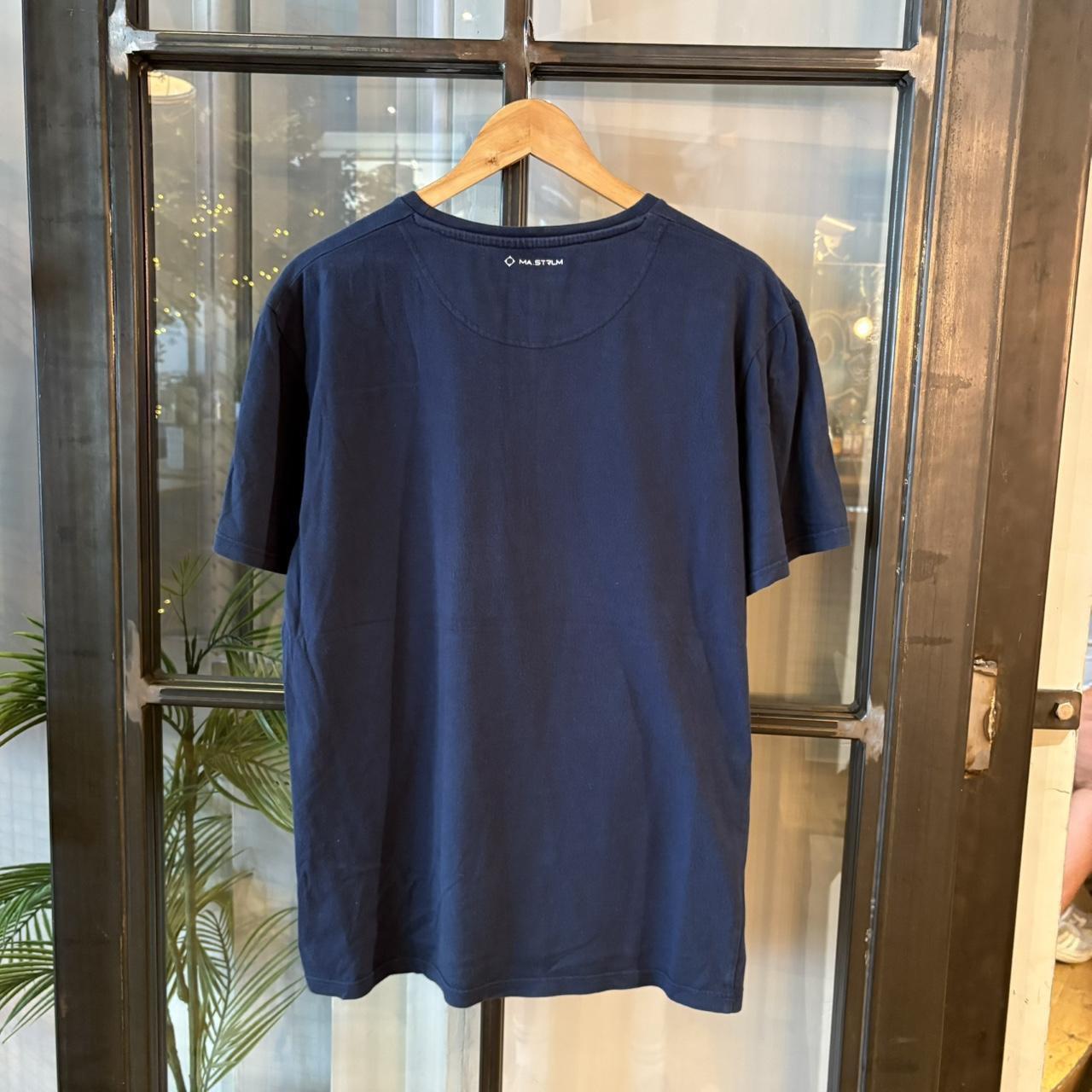 TEE464F - Vintage Retro Essential Navy MA.Strum Plain Top Tee T-shirt #90s #ma.strum #top #essential #basic