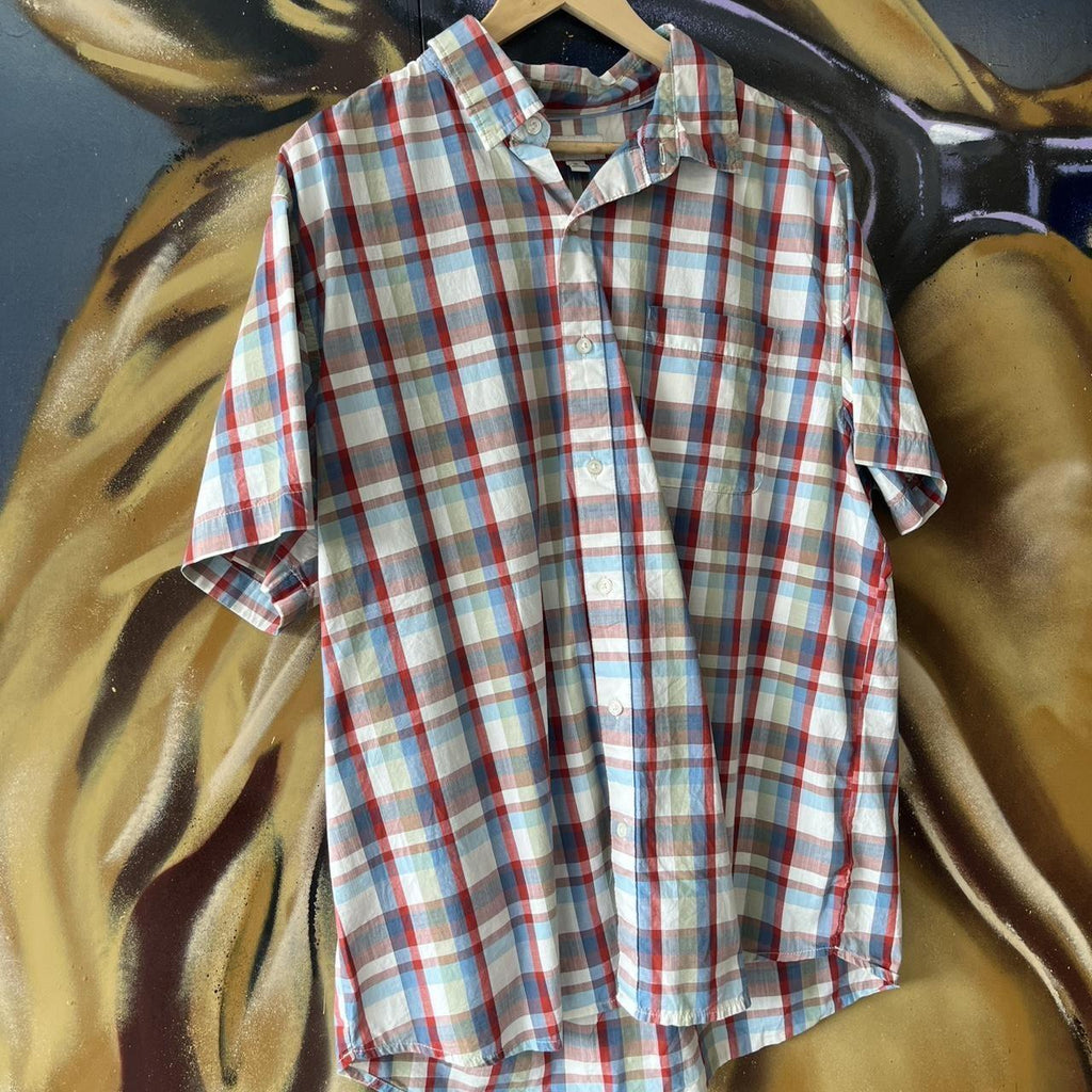 Y2K Checked Short Sleeve Button Up Shirt
