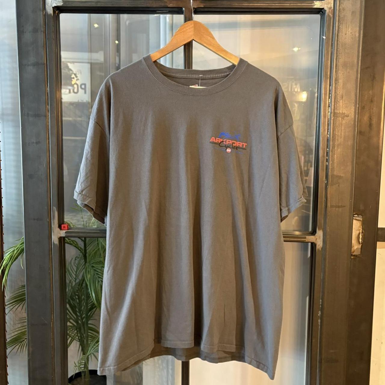 TEE646F - Vintage Retro Essential Dark Grey Arkport ' Your one stop fun shop ' with Harley Davidson, Artic Cat, Suzuki, KYMCO, Honda, Yamaha Sponsorships Graphic Print Top Tee T-shirt #graphic #outdoors #biker #harley #harleydavidson