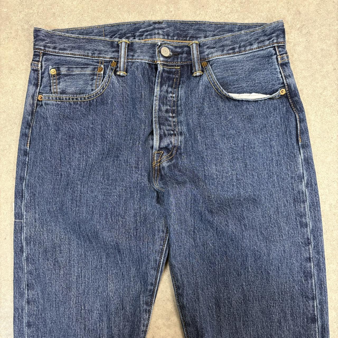 Vintage Levis 501 Jeans Mens 32" Waist Denim Wash Trouser 36" Straight Leg long Western Cowboy USA
