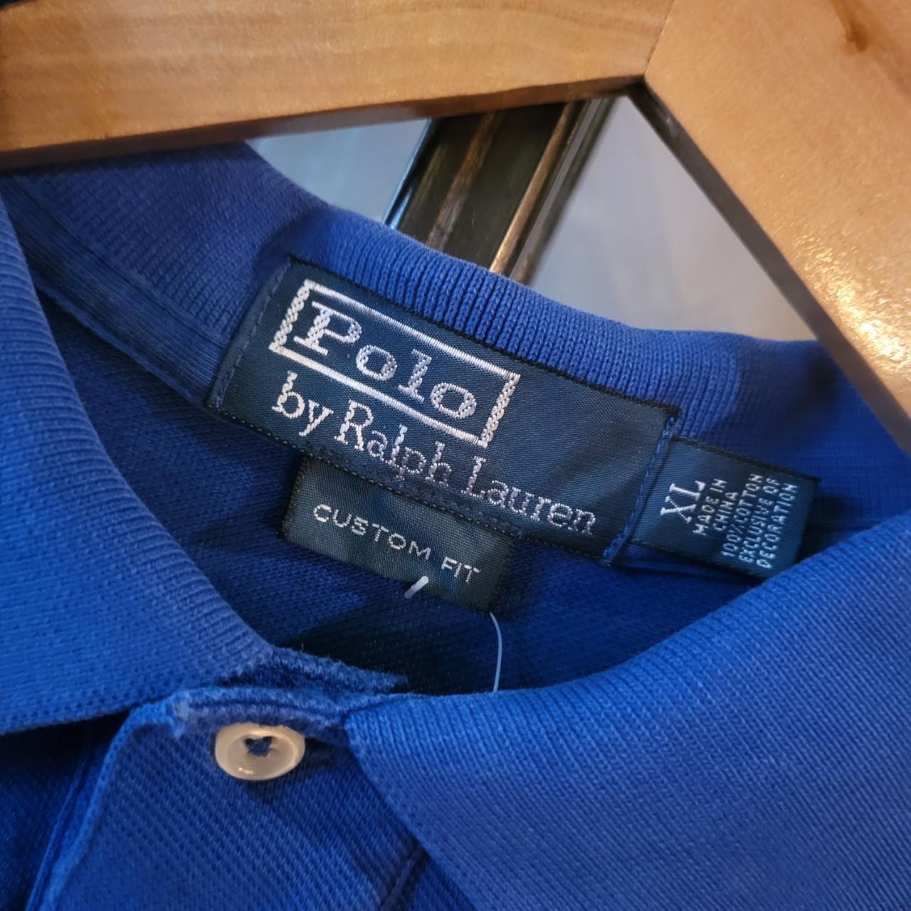 POL057 - Vintage Ralph Lauren Blue Mallets Logo Polo Shirt Short Sleeve collared button up top #Y2K #preppy #chiefkeef