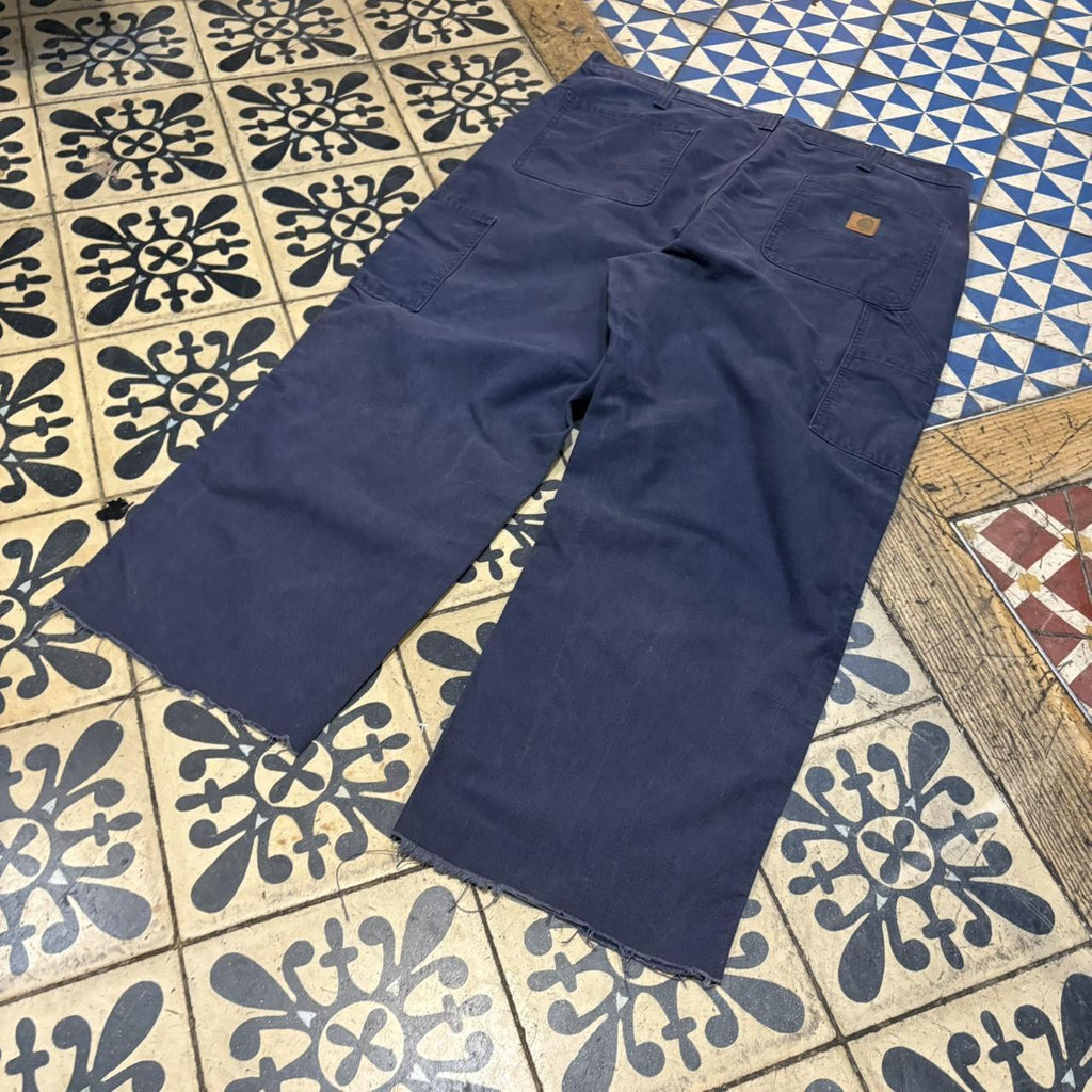 TRW475F-P - Vintage retro essential Navy Carhartt Carpenter Cropped Trousers pants casual workwear #skater #utility #workwear #carpenter #carhartt