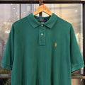 BR1912BK-F - Vintage Retro Ralph Lauren Plain Green Polo Shirt Short Sleeve collared button up top  #Y2K #preppy #chiefkeef #oldmoney #ralphlauren