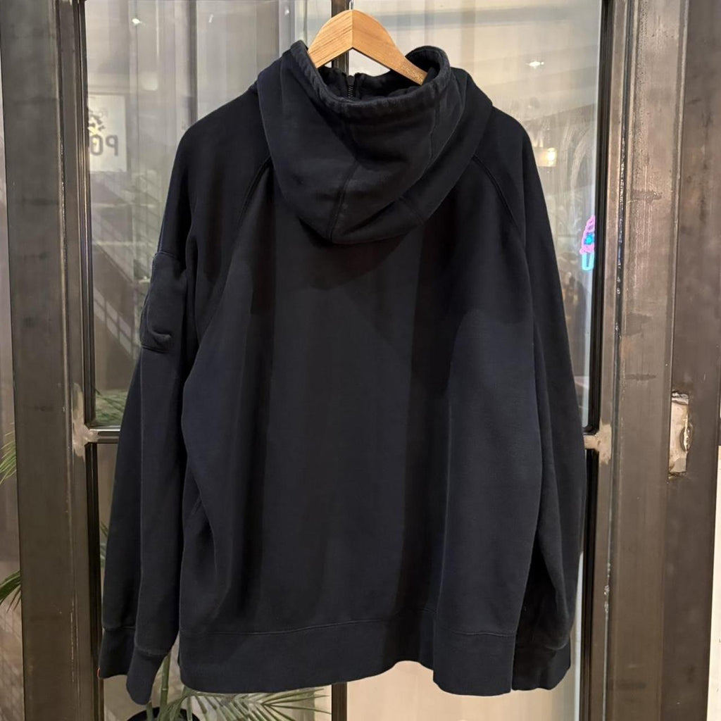MA0202AZ-P - Vintage Retro Essential Black Nike Full Zip Sweatshirt Hoodie with embroidered swoosh logo #90s #sportswear #essential #nike #y2k