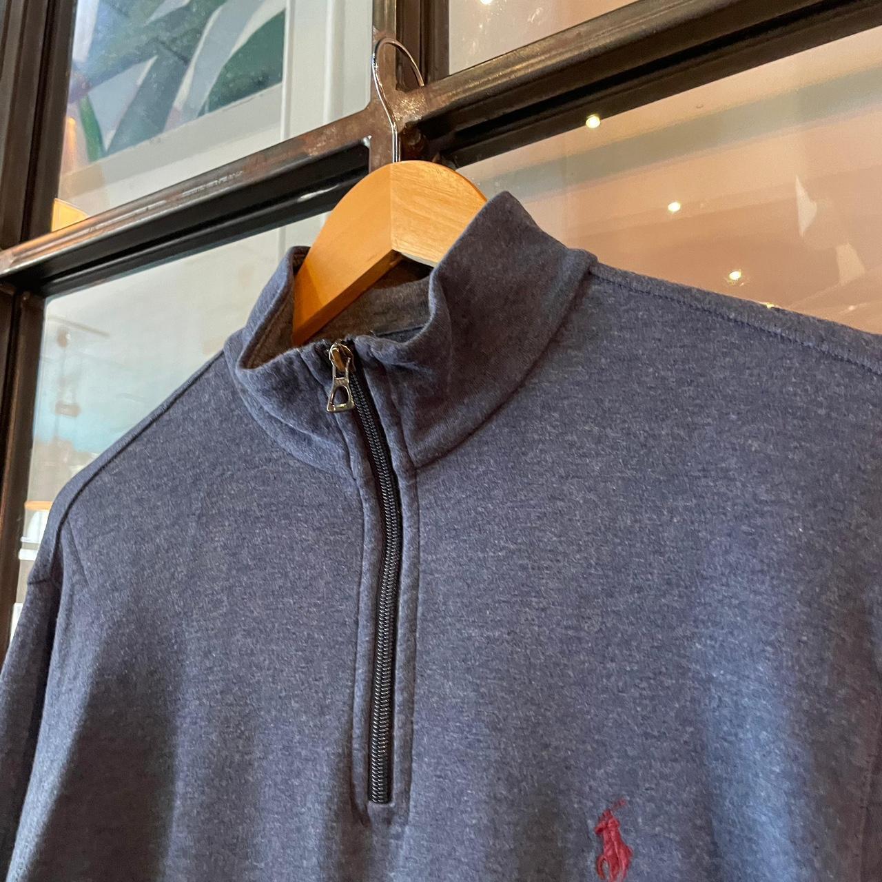 0325D65F - Vintage Retro Essential Blue Polo Ralph Lauren plain 1/4 zip fleece Jumper #oldmoney #smartcasual #fleece #preppy #poloralphlauren