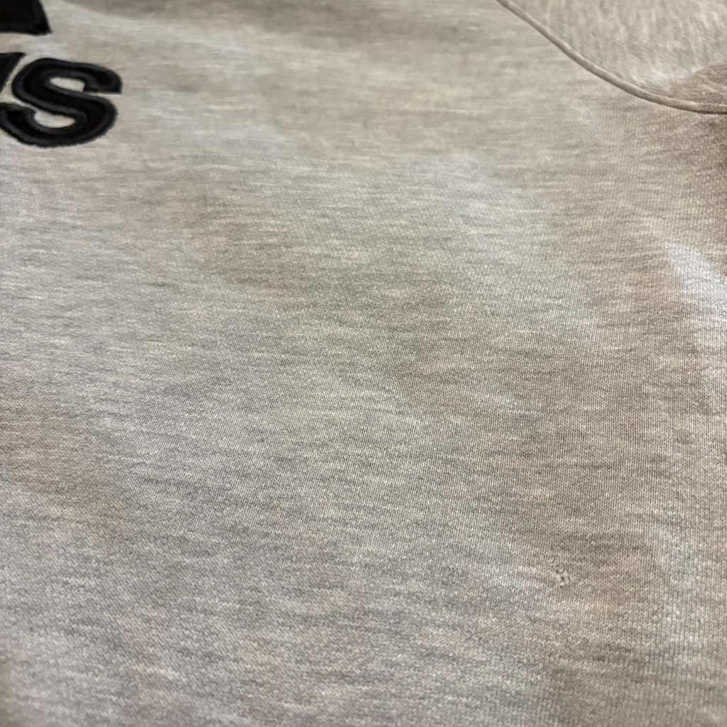 MA0109FL-P - Vintage Retro Essential Grey Adidas Sweatshirt Hoodie with embroidered big centre logo #90s #sportswear #essential #adidas #y2k