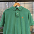 Vintage Retro Ralph Lauren Plain Green Polo Shirt Short Sleeve collared button up top  #Y2K #preppy #chiefkeef #oldmoney #ralphlauren