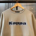 Vintage Kappa Jumper Beige Mens Large Big Spellout Logo Italy Skate Sweatshirt Top 90s Y2K 2000s