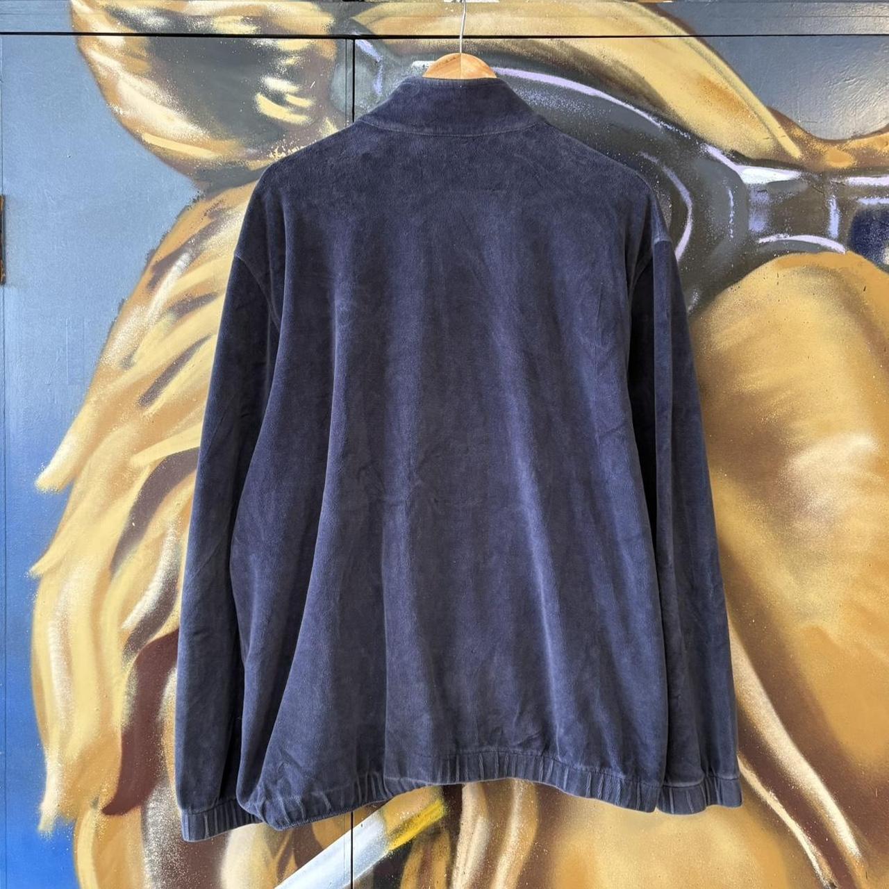 Carhartt WIP Tila Quarter Zip Jumper Blue Mens XL Velour Sweatshirt Surf Skate Top Pullover 90s Y2K
