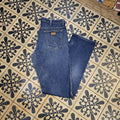 TRW257 - Vintage retro essential mens adult Wrangler Dark Blue Wash Baggy Overszied Trousers pants jeans with embroidered embroidery graphic patch carpenter casual workwear wide leg skate 90s Y2K style