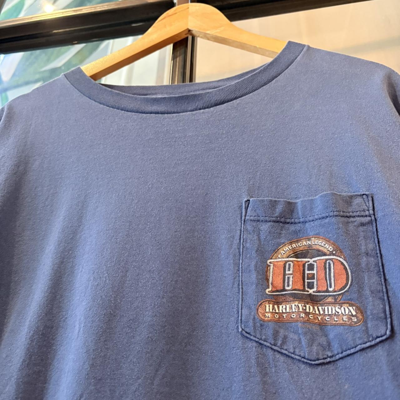 Vintage Harley-Davidson T-Shirt Mens Large Blue Biker Motorcycle Tee Folsom California 90s Y2K
