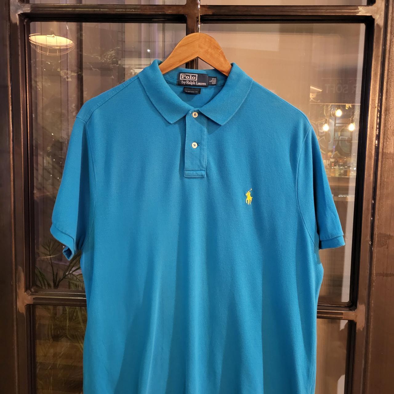 POL160 - Vintage Ralph Lauren Blue Polo Shirt Short Sleeve collared button up top #Y2K #preppy #chiefkeef #golf