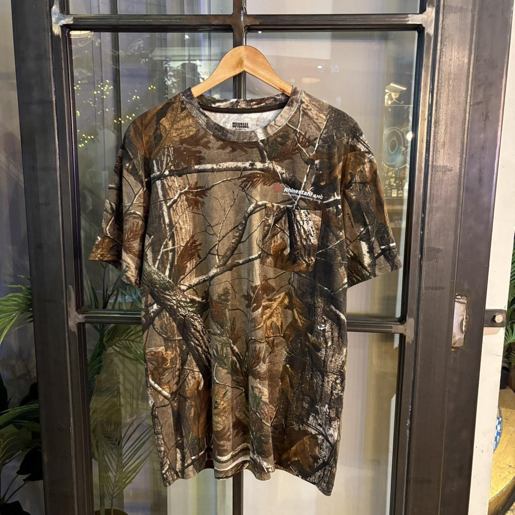 RTT244 - Vintage Retro essential RealTree Camouflage Khaki Green Brown Field Hunting graphic print Top T-Shirt Tee #hunting #realtree #camo #utility