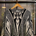 WDB063 - Vintage Retro grey black grandad knit Patterned Sweatshirt Knitwear sweater Jumper #hiphop #coogi #biggie #grandad #sweater